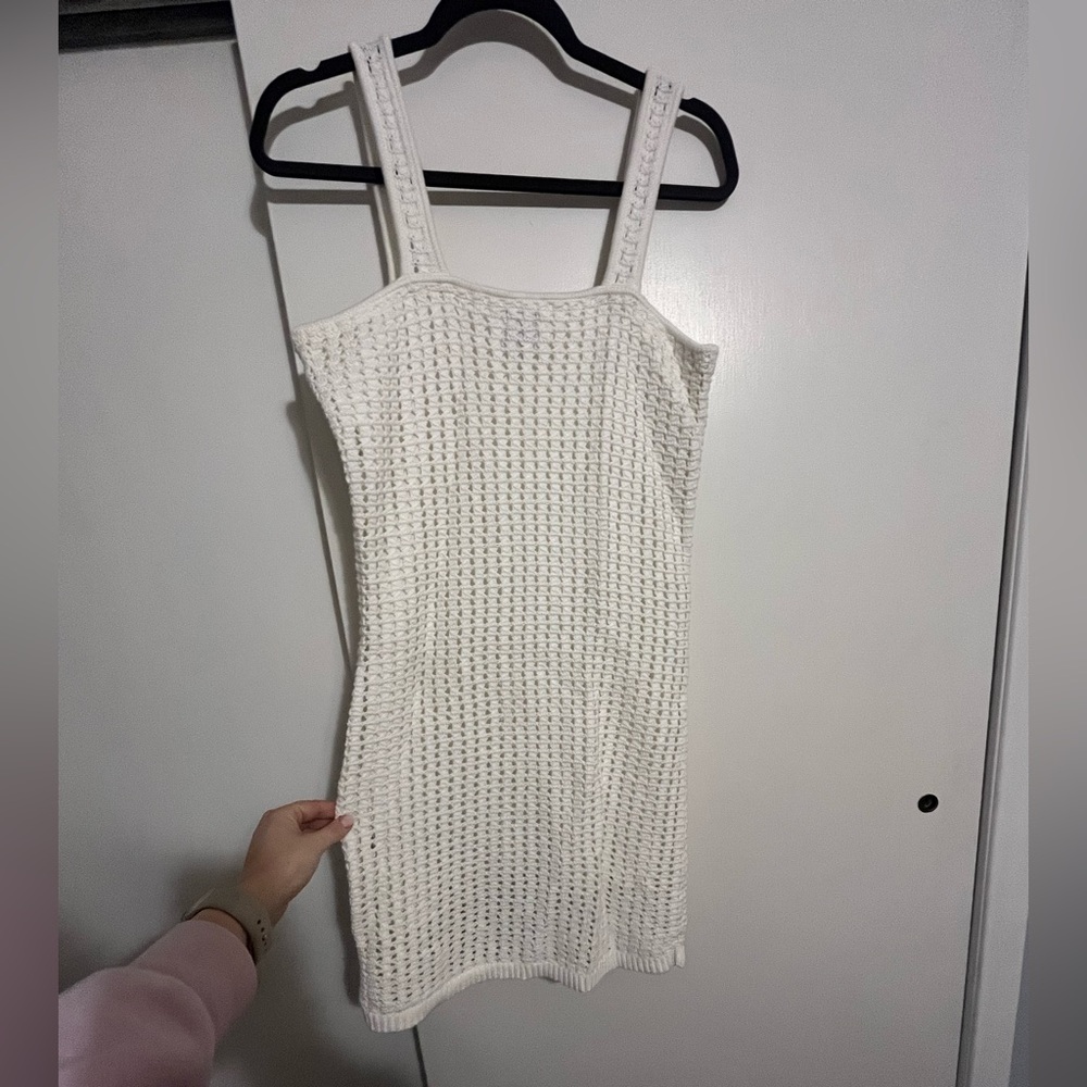White Crochet Mini Dress GAP Size M NWT
